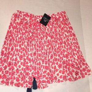 NWT Voy Red And White Floral Print Skirt | Size M